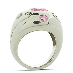 Large Ruby & Diamond Cocktail Ring 14K White Gold 0.60ctd 2.70ctr For Ladies - Image 2