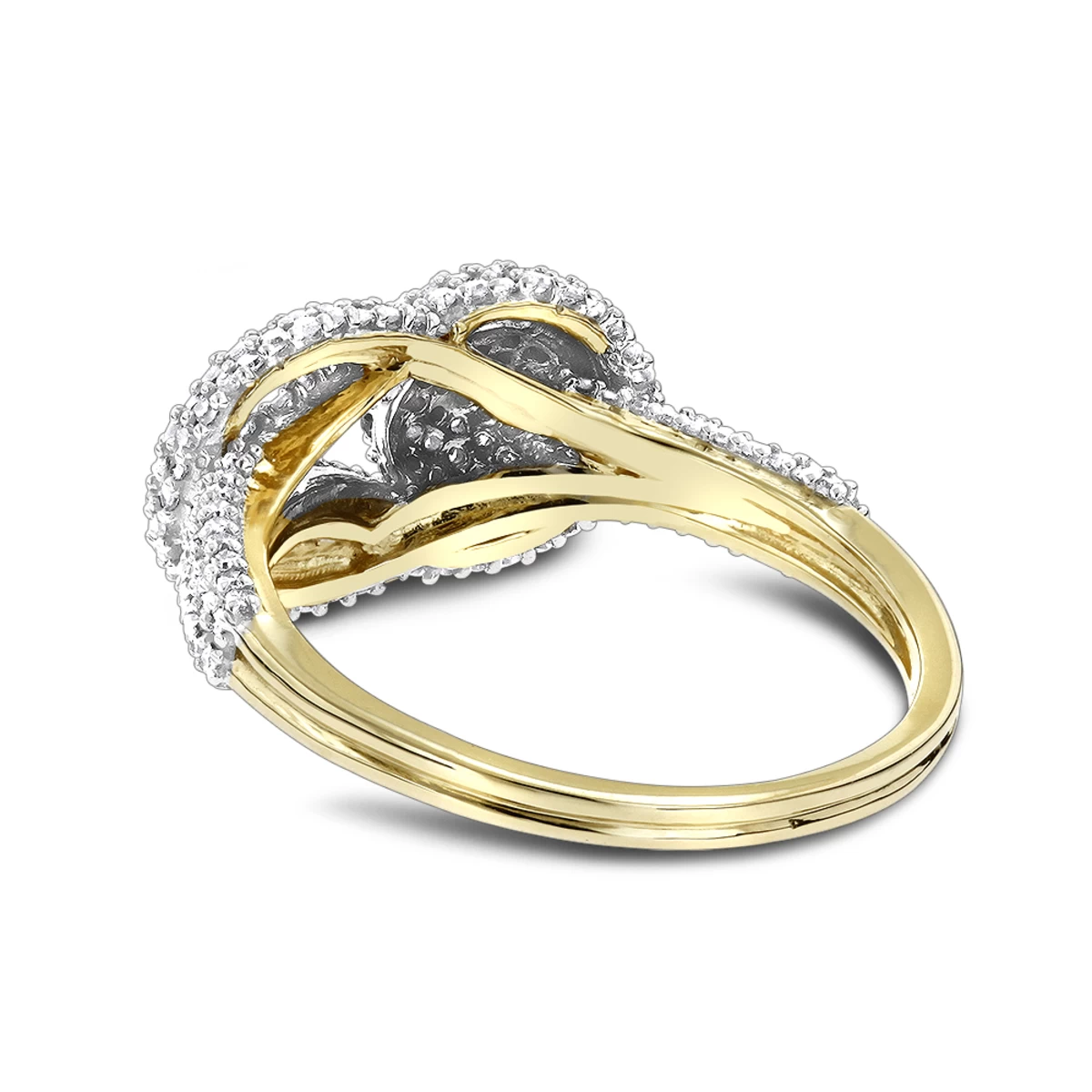 Love Knot Diamond Ring 14K Yellow Gold 0.5ct - Image 4