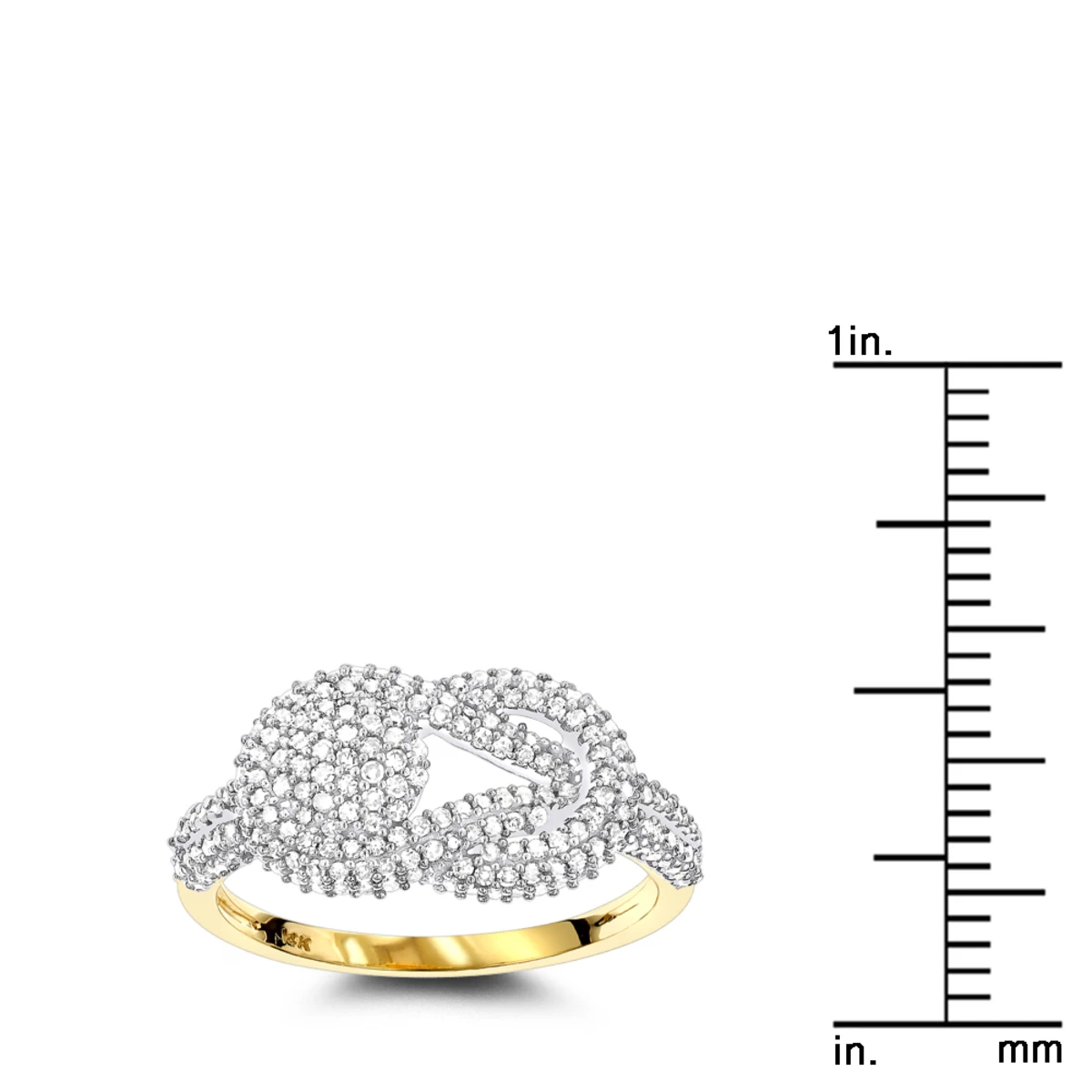 Love Knot Diamond Ring 14K Yellow Gold 0.5ct - Image 6