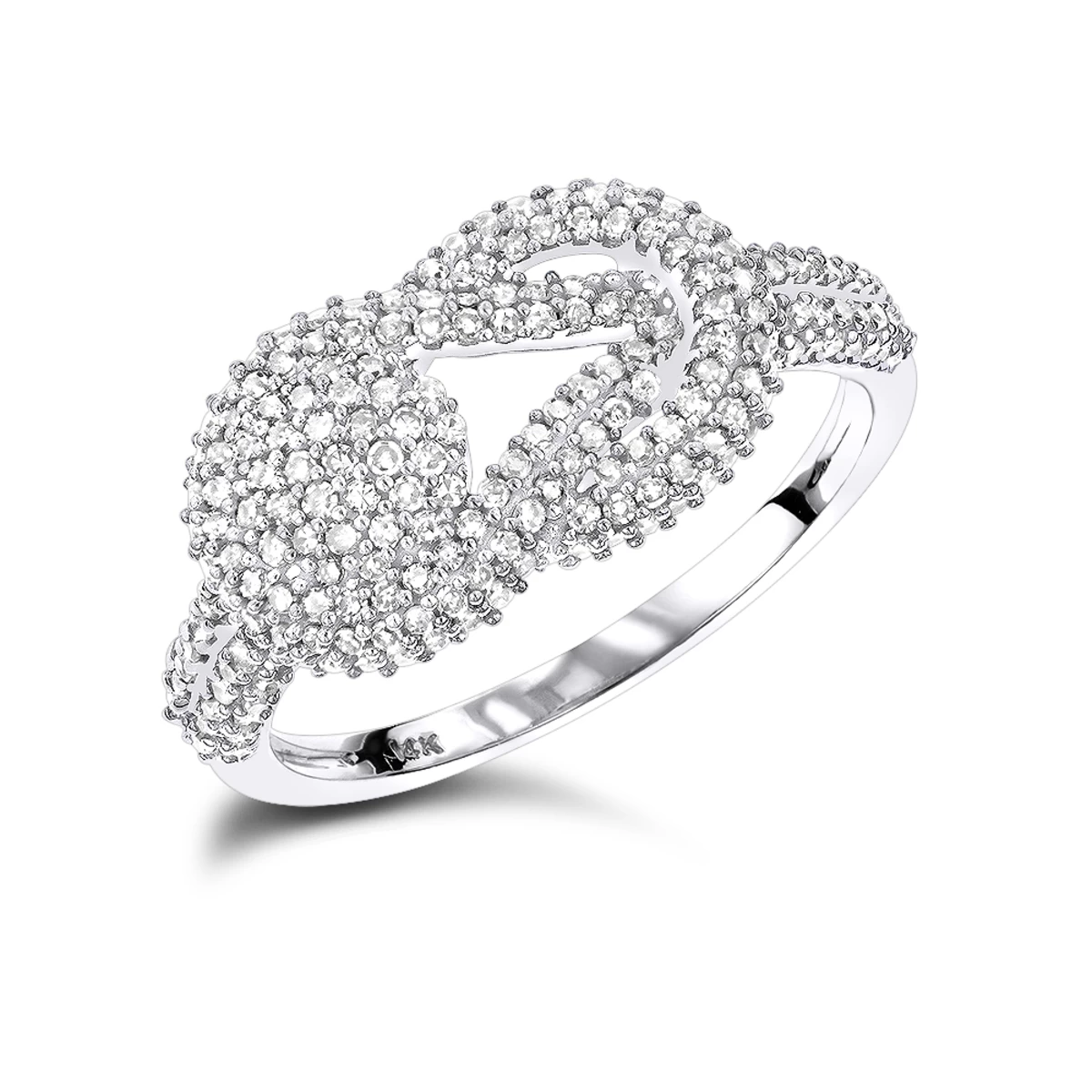 Love Knot Diamond Ring 14K Yellow Gold 0.5ct - Image 2