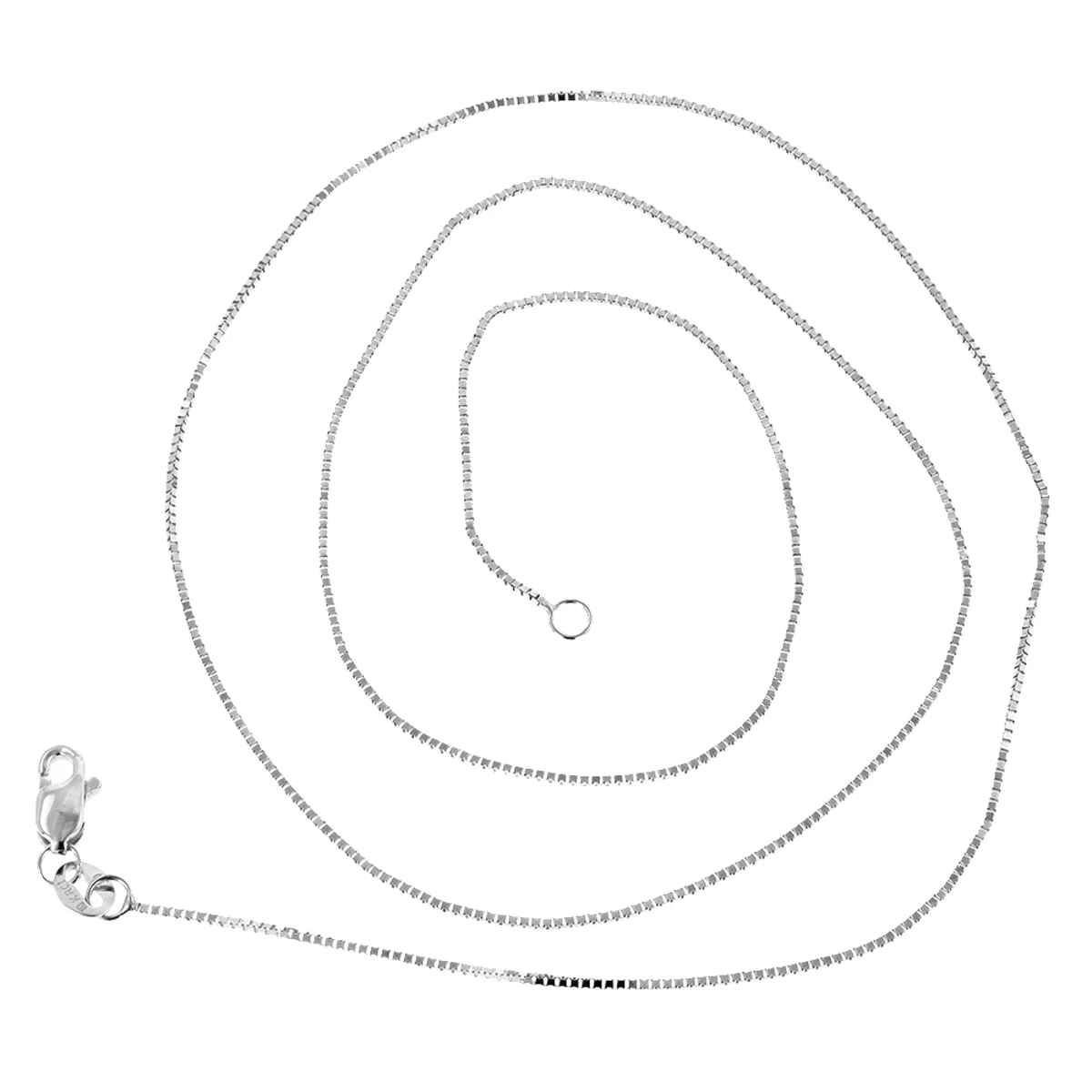 LUXURMAN Solid 10K White Gold Box Chain For Men & Women 1mm Wide - Image 3