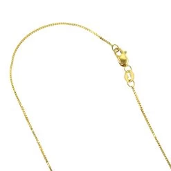 LUXURMAN Solid 10K Yellow Gold Box Chain For Women 0.8mm Wide