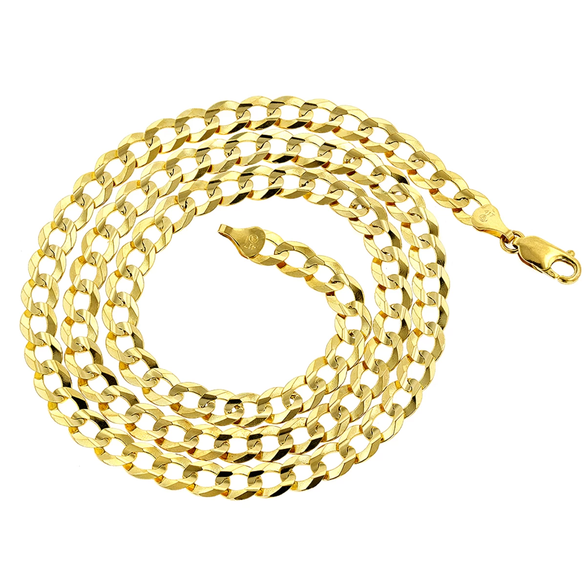 LUXURMAN Solid 10K Yellow Gold Curb Chain For Men Comfort 4.5mm Wide - Image 2