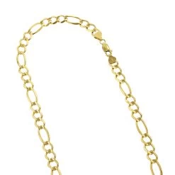 LUXURMAN Solid 10K Yellow Gold Figaro Chain For Men 8.5mm Wide
