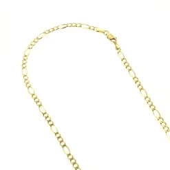 LUXURMAN Solid 10K Yellow Gold Figaro Chain For Men & Women 3mm Wide