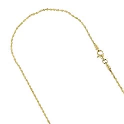 LUXURMAN Solid 10K Yellow Gold Rope Chain For Men & Women Diamond Cut 2mm