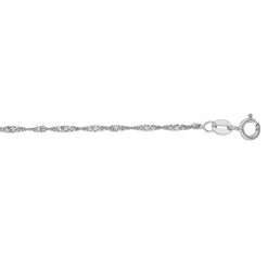 LUXURMAN Solid 10K White Gold Singapore Chain For Women 1.5mm Wide
