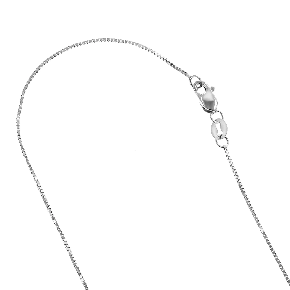 LUXURMAN Solid 14K White Gold Box Chain For Men & Women 1.4mm Wide