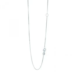 LUXURMAN Solid 14K White Gold Box Chain For Women Extendable 0.8mm Wide