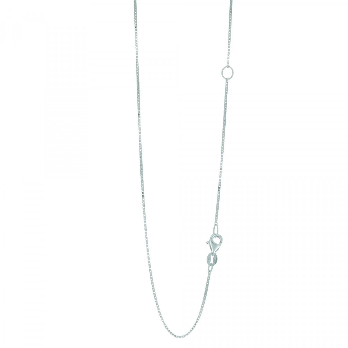 LUXURMAN Solid 14K White Gold Box Chain For Women Extendable 0.8mm Wide