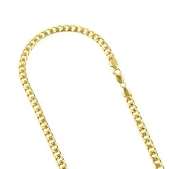 LUXURMAN Solid 14K Yellow Gold Cuban Link Chain For Men Miami 6mm Wide