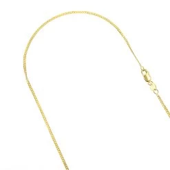 LUXURMAN Solid 14K Yellow Gold Curb Chain For Men & Women Gourmette 1mm Wide