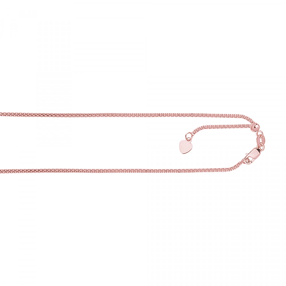 LUXURMAN Solid 14K Yellow Gold Popcorn Chain For Men & Women Adjustable 1.3mm - Image 3