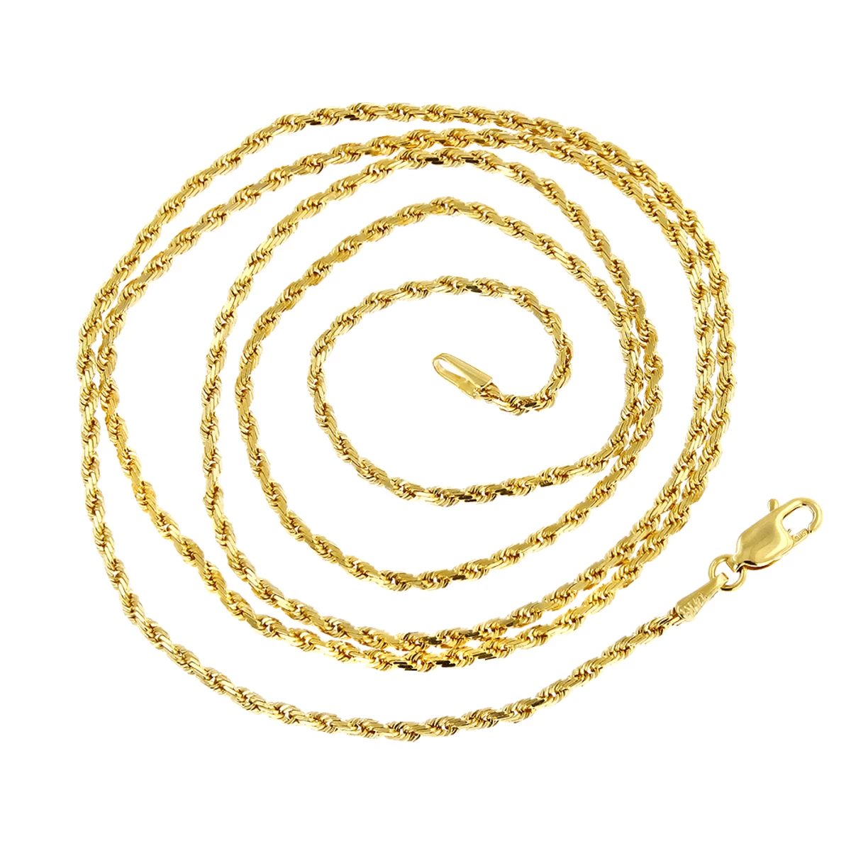 LUXURMAN Solid 14K Yellow Gold Rope Chain For Men & Women 3mm Wide - Image 2