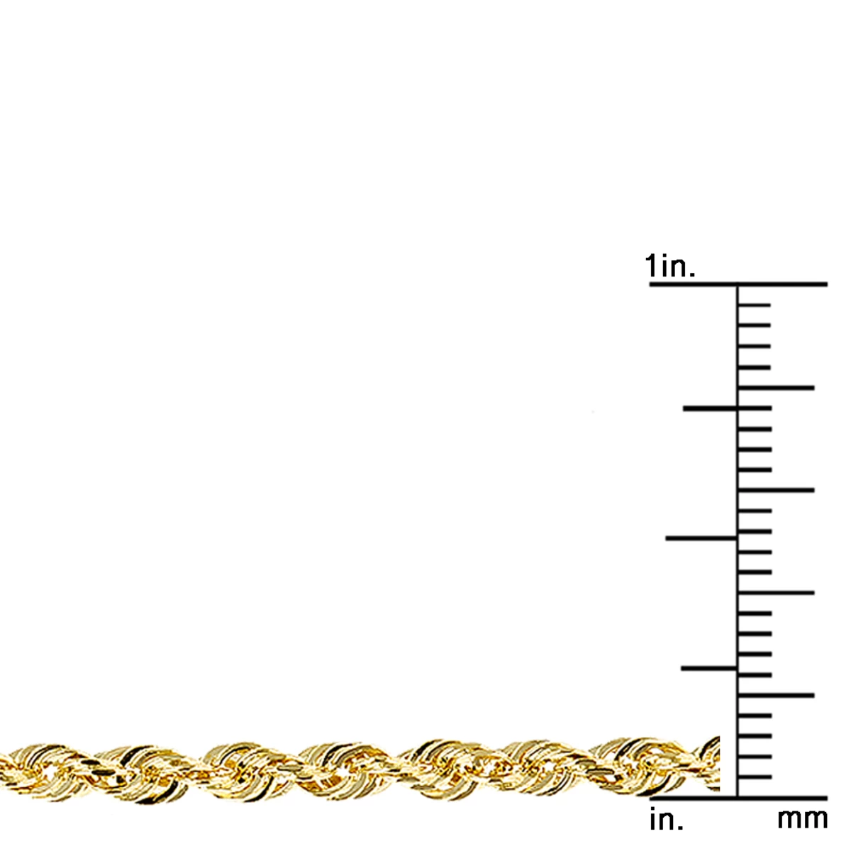 LUXURMAN Solid 14K Yellow Gold Rope Chain For Men & Women 3mm Wide - Image 4