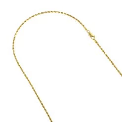 LUXURMAN Solid 14K Yellow Gold Rope Chain For Men & Women 3mm Wide