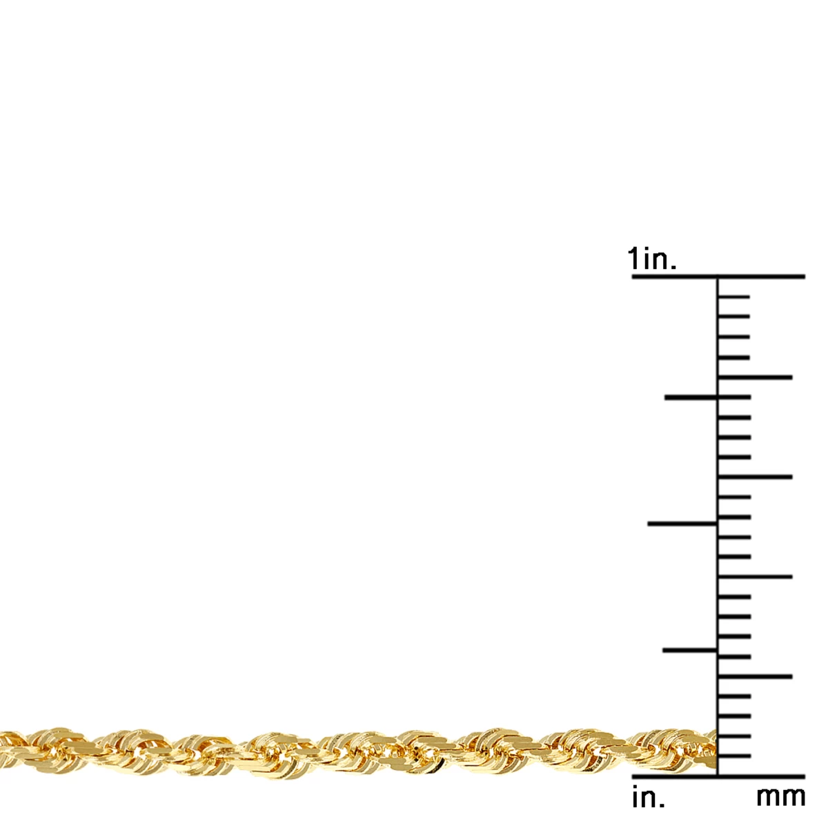 LUXURMAN Solid 14K Yellow Gold Rope Chain For Men & Women Diamond Cut 2.3mm - Image 8