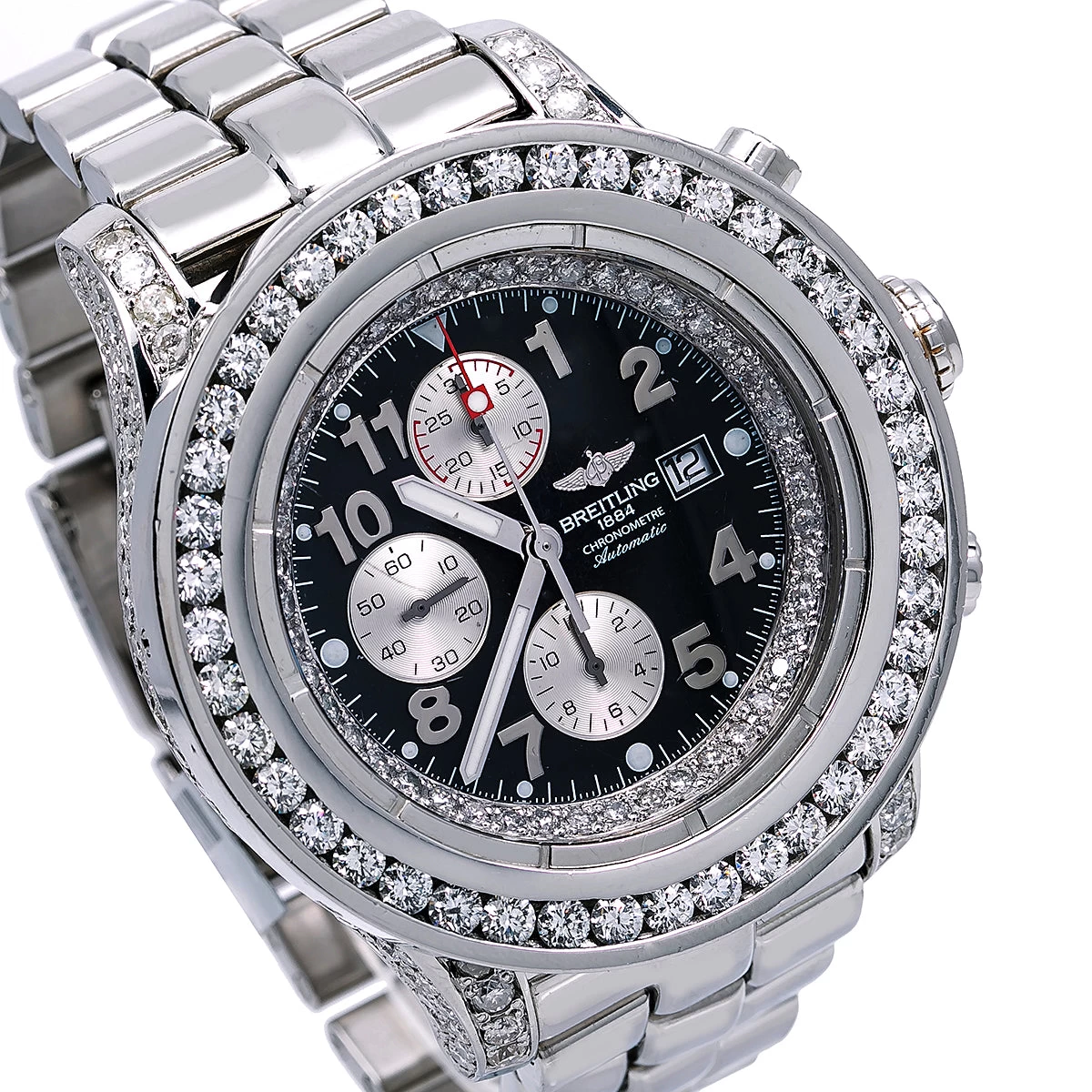 Men's Diamond Watch Breitling Super Avenger 48mm Black Dial - Image 2