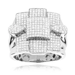 Men's Sterling Silver Diamond Ring 1.70ct