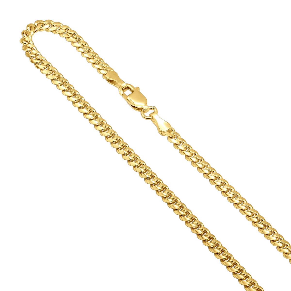 Miami 14K Yellow Gold Cuban Link Curb Chain For Men 2.5mm 22-40in