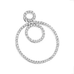 Multi Circle Diamond Pendant 0.55ct 14K White Gold