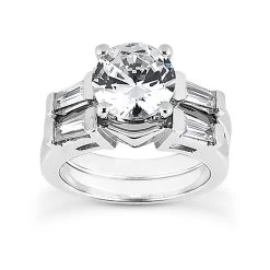 Platinum Diamond Engagement Ring Set 1.40ct Band: 2.45mm, Eng.: 2.45mm
