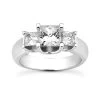 Thin Platinum Diamond Three Stones Engagement Ring 0.58ct