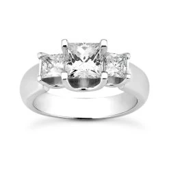 Thin Platinum Diamond Three Stones Engagement Ring 0.58ct