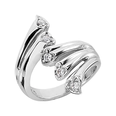 Platinum Right Hand Diamond Ladies Ring 0.20ct