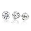 Platinum Round Diamond Bezel Stud Earrings 0.25ct
