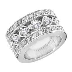 Platinum Round Diamond Ladies Ring 1.83ct 11.3mm