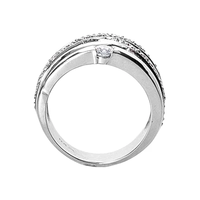 Platinum Round Diamond Right Hand Ladies Ring 0.57ct - Image 2