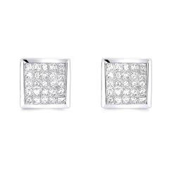 Princess Cut Diamond Earrings 0.5ct 14K White Gold