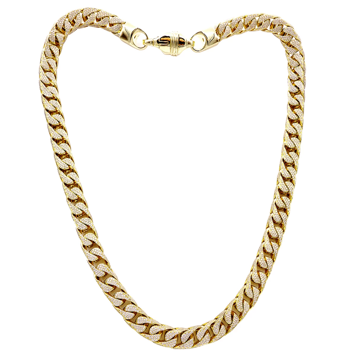 Real Diamond Hip Hop Jewelry Solid 10K Yellow Gold Iced Out Franco Chain For Men - Image 3