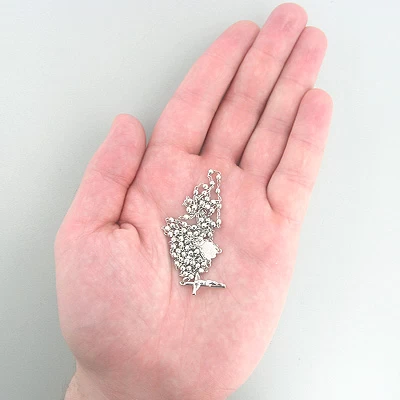 Rosary Beads 14K White Gold Small Rosary Bead Necklace - Image 2