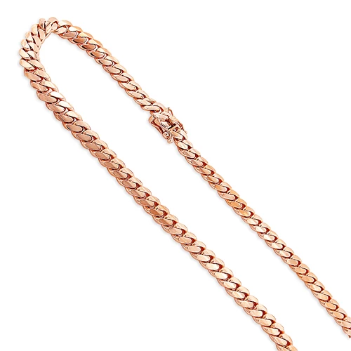 14K Rose Gold Miami Cuban Link Curb Chain 9.5mm 22-40in