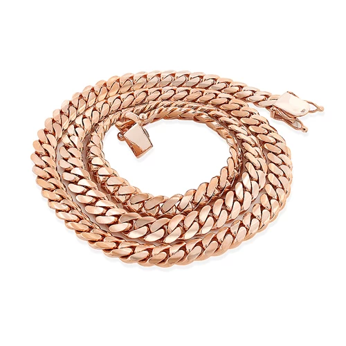 14K Rose Gold Miami Cuban Link Curb Chain 9.5mm 22-40in - Image 4