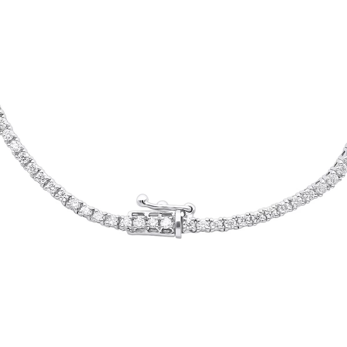Round Diamond Tennis Necklace Men's Chain 14K White Gold 32in 14.06ct - Image 4