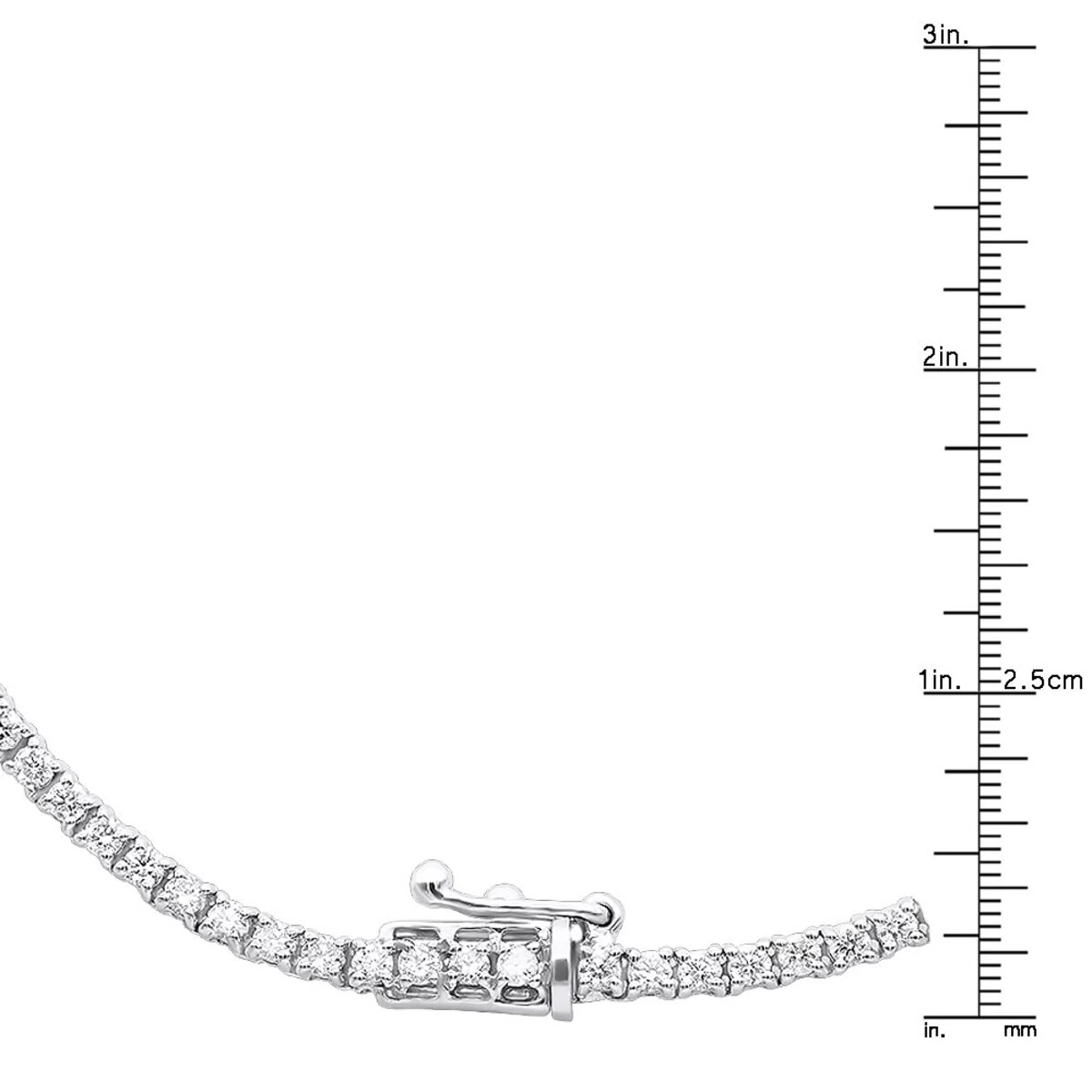 Round Diamond Tennis Necklace Men's Chain 14K White Gold 32in 14.06ct - Image 5