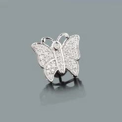 Single Butterfly Earring With Diamonds 0.23ct 10K White Gold