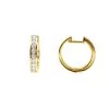 Small Diamond Hoop Earrings For Men And Women 1/2ct Huggies 14K Yellow Gold 15mm