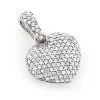 Small Pave Diamond Heart Pendant 14K White Gold 0.50ct
