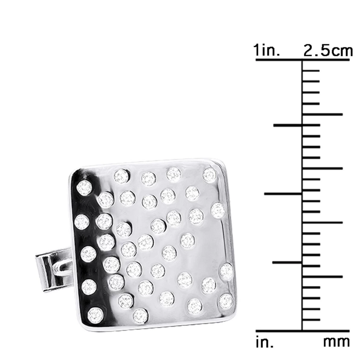 Square Men's Diamond Cufflinks 0.4ct 14K White Gold - Image 4