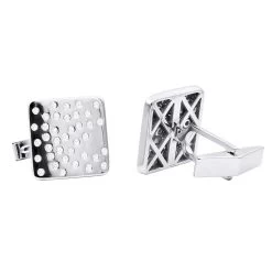 Square Men's Diamond Cufflinks 0.4ct 14K White Gold