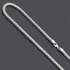 Sterling Silver Diamond Cut Franco Chain Necklace 3.5mm 36"