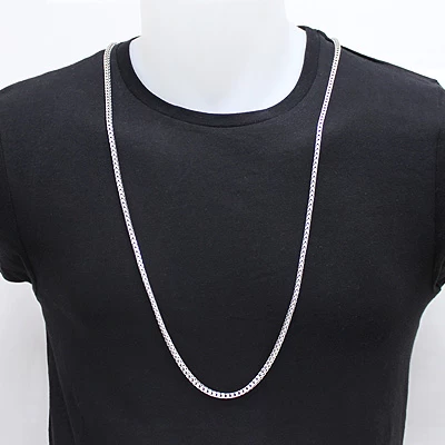 Sterling Silver Diamond Cut Franco Chain Necklace 3.5mm 36" - Image 3