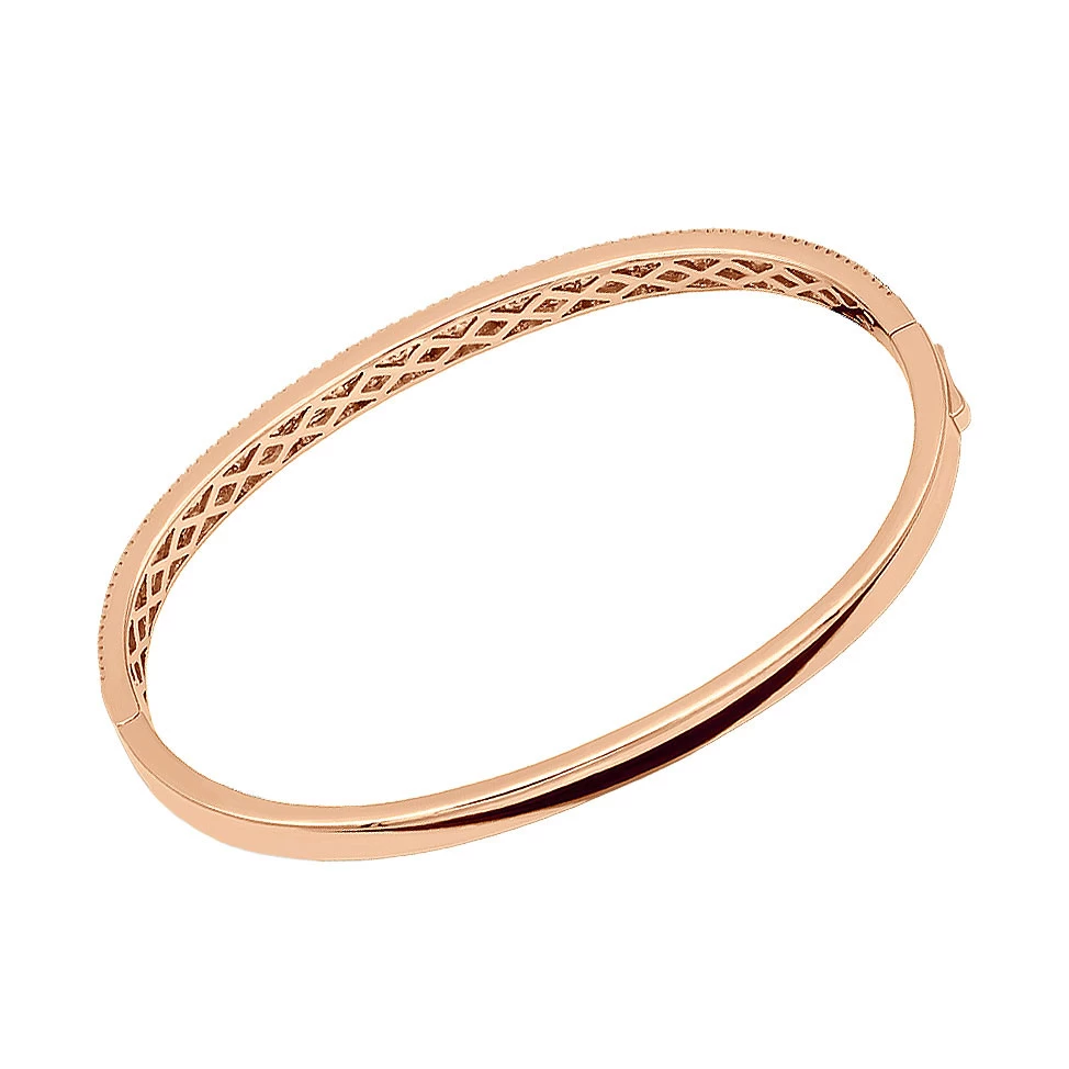 14K White Gold Thin Diamond Bangle Bracelet For Women 2.5 Carat - Image 7