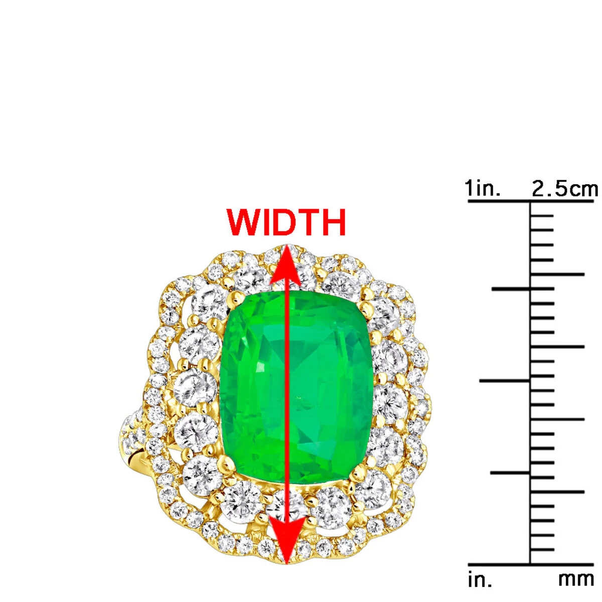 Unique Diamond And Emerald Cocktail Ring For Women 18K White Gold 9.7 Carats - Image 9