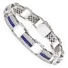 Unique Diamond And Sapphires Bracelet 14K White Gold