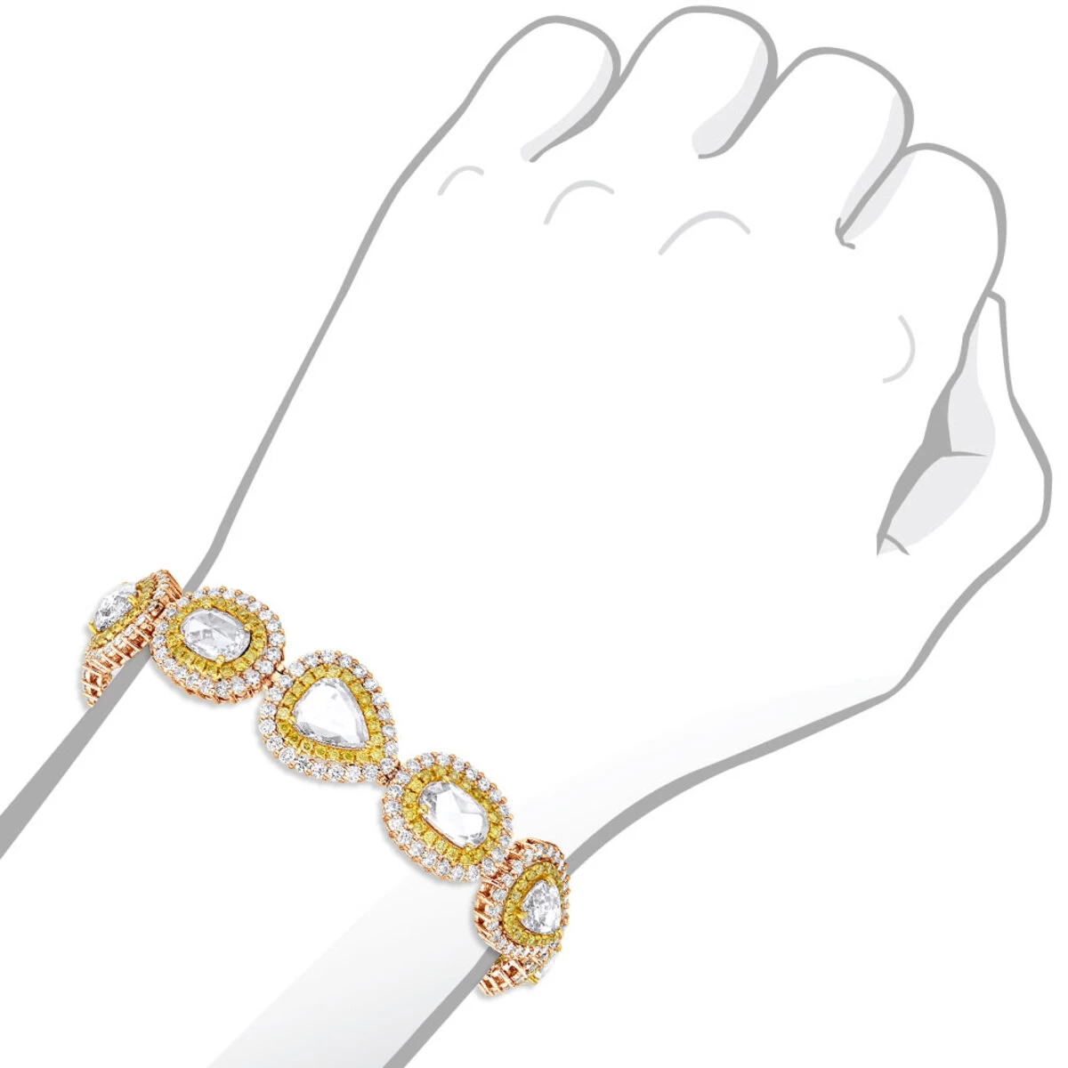 Unique High End Diamond Bracelet For Ladies 18K White Gold 20 Carats - Image 7